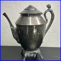 ROGERS SMITH CONNECTICUT 1887 SILVER-PLATE TEAPOT Server Antique Victorian READ