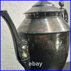 ROGERS SMITH CONNECTICUT 1887 SILVER-PLATE TEAPOT Server Antique Victorian READ