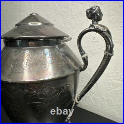 ROGERS SMITH CONNECTICUT 1887 SILVER-PLATE TEAPOT Server Antique Victorian READ