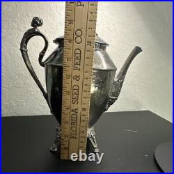 ROGERS SMITH CONNECTICUT 1887 SILVER-PLATE TEAPOT Server Antique Victorian READ
