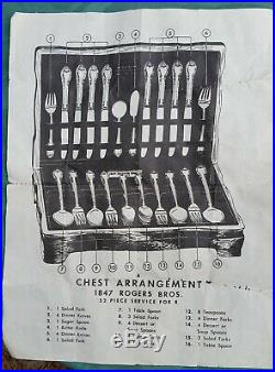 Rare 1847 Rogers Bros 52 Piece First Love Silverplate Flatware Set In Box