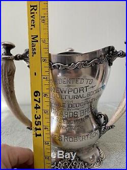 Rare Antique 1883 F. B Rogers Newport Ri Horticultural Silver Plate Trophy Award