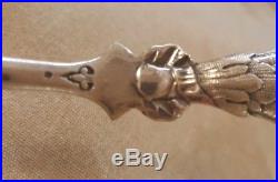 Rare Ice Tongs Rogers Silver Plate Pierced Scoop Detailed Bird Claw Persian