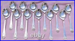 Rare Rogers Bros Silverplate HERALDRIC Lot Set 12 Soup Gumbo Bouillon Spoons