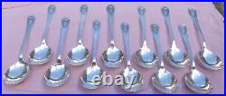 Rare Rogers Bros Silverplate HERALDRIC Lot Set 12 Soup Gumbo Bouillon Spoons