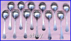 Rare Rogers Bros Silverplate HERALDRIC Lot Set 12 Soup Gumbo Bouillon Spoons