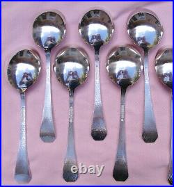 Rare Rogers Bros Silverplate HERALDRIC Lot Set 12 Soup Gumbo Bouillon Spoons