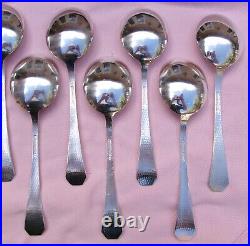 Rare Rogers Bros Silverplate HERALDRIC Lot Set 12 Soup Gumbo Bouillon Spoons