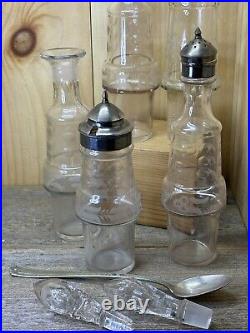 Rare-Victorian Rogers Smith Triple Plate 5 Bottle Cruet Castor Condiment Set