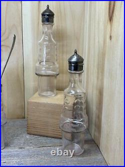 Rare-Victorian Rogers Smith Triple Plate 5 Bottle Cruet Castor Condiment Set