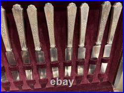 Rare Vtg 1847 Rogers Bros Silverplate Silverware Flatware 98 pc Set with Chest