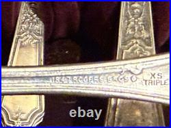 Rare Vtg 1847 Rogers Bros Silverplate Silverware Flatware 98 pc Set with Chest
