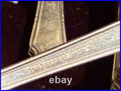 Rare Vtg 1847 Rogers Bros Silverplate Silverware Flatware 98 pc Set with Chest