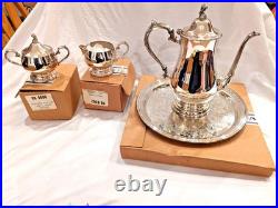 Rare WM A Rogers By Oneida WithOriginal Boxes Vintage Silverplate Tea Set 5 Piece