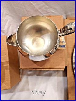 Rare WM A Rogers By Oneida WithOriginal Boxes Vintage Silverplate Tea Set 5 Piece