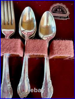 Remembrance 1847 Rogers Bros Flatware 49pc plus chest service for 8 Silver Plate