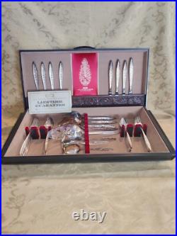 Retro Rogers Bros 1847 53 PIECE Box Set Silver Plate 1969 Esperanto Silverware Retro Rogers Bros 1847 53 PIECE Box Set Silver Plate 1969 Esperanto Silverware