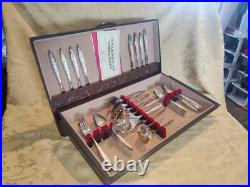 Retro Rogers Bros 1847 53 PIECE Box Set Silver Plate 1969 Esperanto Silverware Retro Rogers Bros 1847 53 PIECE Box Set Silver Plate 1969 Esperanto Silverware
