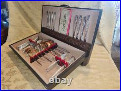 Retro Rogers Bros 1847 53 PIECE Box Set Silver Plate 1969 Esperanto Silverware Retro Rogers Bros 1847 53 PIECE Box Set Silver Plate 1969 Esperanto Silverware