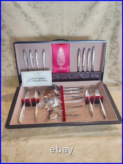 Retro Rogers Bros 1847 53 PIECE Box Set Silver Plate 1969 Esperanto Silverware Retro Rogers Bros 1847 53 PIECE Box Set Silver Plate 1969 Esperanto Silverware