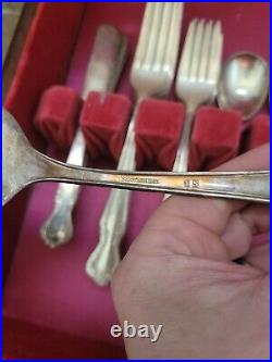 Roger Bros flatware set of 63 with wooden box, Free shipping