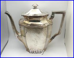 Roger's 1847 Three-Piece Silver Plate Tea Set Retired'Ancestral' Pattern