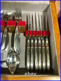Rogers 1847 Flair Silverplate Service for 12 Flatware 69 pieces Vintage