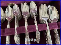 Rogers 1847 Silverplate Flatware FIRST LOVE 12 Settings 111 Pieces EC