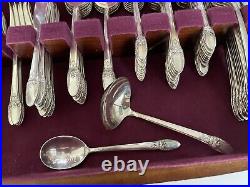 Rogers 1847 Silverplate Flatware FIRST LOVE 12 Settings 111 Pieces EC