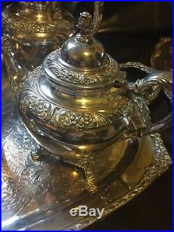 Rogers 1847 heritage silverplate Coffee Set Big Set Plus Covered Food Tray Nice