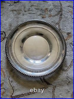 Rogers 1950 Silver Sterling 925 Pierced Reticated TwistedRope 9 Plate 133 Grams