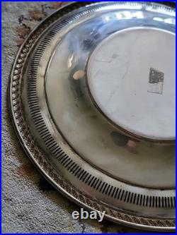 Rogers 1950 Silver Sterling 925 Pierced Reticated TwistedRope 9 Plate 133 Grams