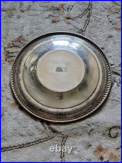 Rogers 1950 Silver Sterling 925 Pierced Reticated TwistedRope 9 Plate 133 Grams