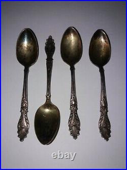 Rogers And Hamilton Demitasse Spoons Set Of 4 Patent 1896 Silver Plate 4.5 inch