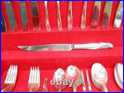 Rogers & Bro IS 1957 EXQUISITE Silver Plate Flatware Set 56 PC in Wood Case