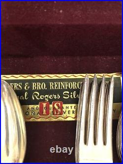 Rogers & Bro I S Reinforced Silver Plate 70 Piece Set With Box And Papers