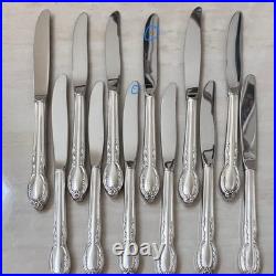 Rogers&Bro. Royal Manor Silverplate 1956 Silverware Set of 62 Floral Tip withChest
