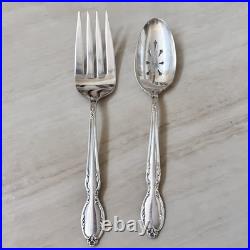 Rogers&Bro. Royal Manor Silverplate 1956 Silverware Set of 62 Floral Tip withChest