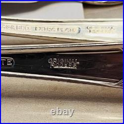 Rogers&Bro. Royal Manor Silverplate 1956 Silverware Set of 62 Floral Tip withChest