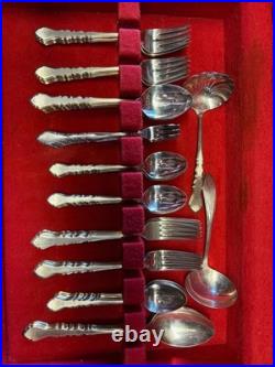 Rogers Bros.'1847' 63 Pc. Silver Plate Flatware Set in Original Felt Lined Box