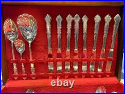 Rogers Bros.'1847' 63 Pc. Silver Plate Flatware Set in Original Felt Lined Box
