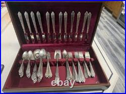 Rogers Bros 1847 Her Majesty Silver Plate Heritage Flatware Set, 75-Piece for 12