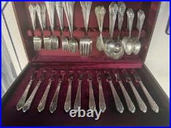 Rogers Bros 1847 Her Majesty Silver Plate Heritage Flatware Set, 75-Piece for 12