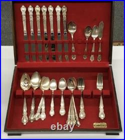 Rogers Bros 1847 IS Heritage With Wood Box, Silver plate, (47 Pieces) c5