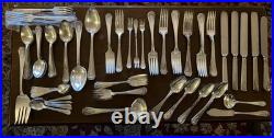 Rogers Bros 1847 Silverplate Flatware lot of 89. Heraldic Pattern