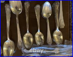 Rogers Bros 1847 Silverplate Flatware lot of 89. Heraldic Pattern
