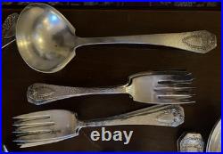 Rogers Bros 1847 Silverplate Flatware lot of 89. Heraldic Pattern