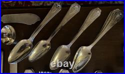 Rogers Bros 1847 Silverplate Flatware lot of 89. Heraldic Pattern