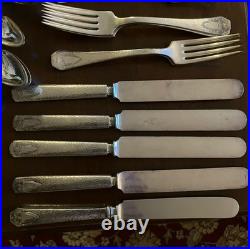 Rogers Bros 1847 Silverplate Flatware lot of 89. Heraldic Pattern