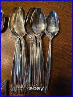 Rogers Bros 1847 Vintage Garland Silverware Set For 12 & serving. 63 pieces